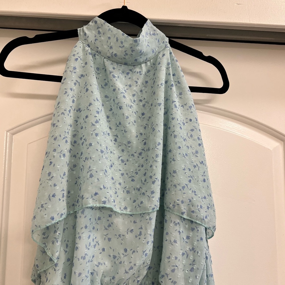 NWOT The Fashion Poet Clip Dot Cold Shoulder Ruffle Long Sleeve Dress - Picture 9 of 13